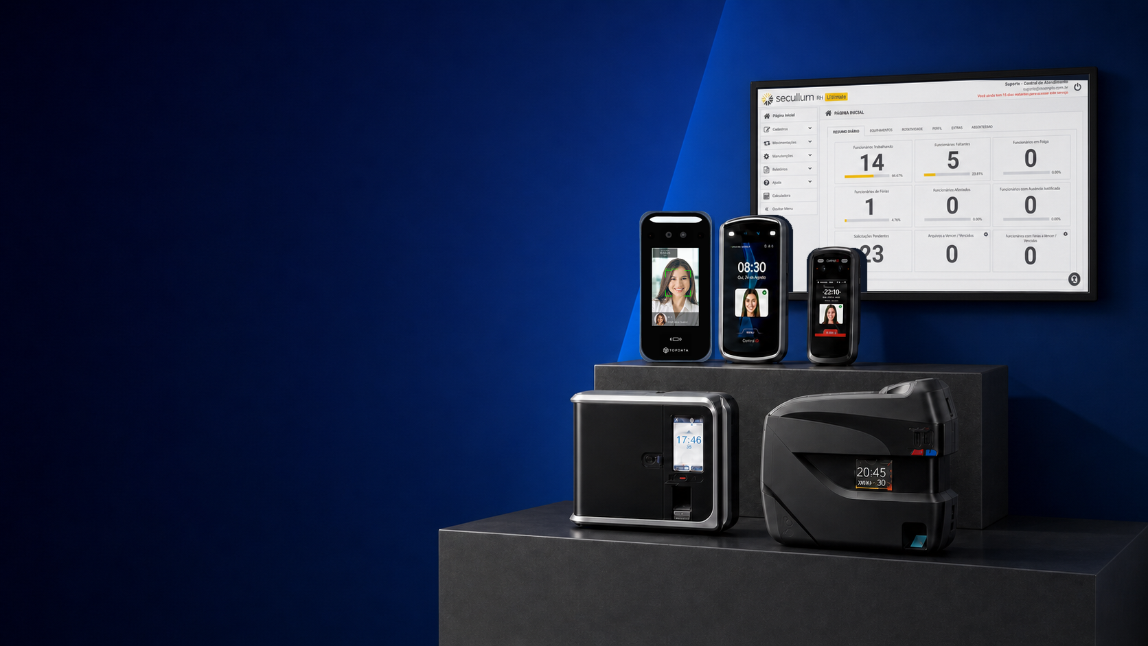 Instalacao de relogios REP e terminais de reconhecimento facial Topdata e Control iD com o sistema Secullum no monitor